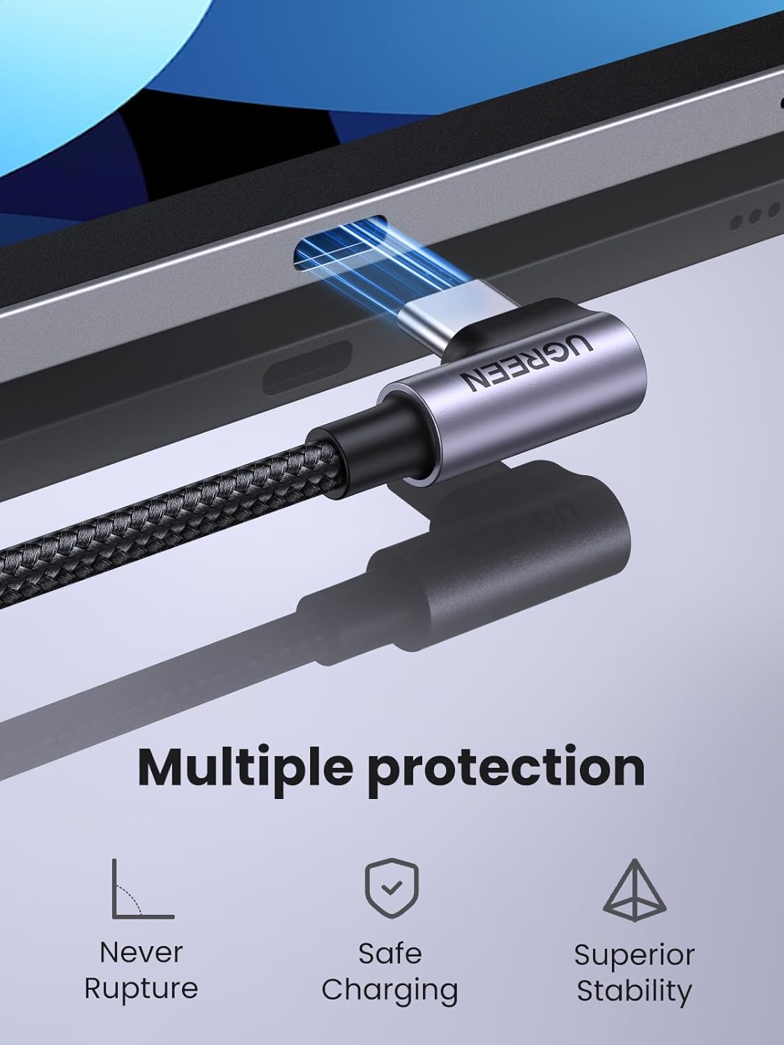 Right Angle USB C Cable 6.6FT 2-Pack, 60W USB C to USB C Cable 90 Degree Type C Cable for Iphone 17/16, Macbook Pro/Air, Ipad Pro 2022/Air 5/Mini 6, Galaxy S25/S24/S23, Pixel 10/9, Switch