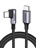 Right Angle USB C Cable 6.6FT 2-Pack, 60W USB C to USB C Cable 90 Degree Type C Cable for Iphone 17/16, Macbook Pro/Air, Ipad Pro 2022/Air 5/Mini 6, Galaxy S25/S24/S23, Pixel 10/9, Switch